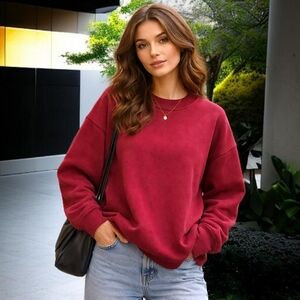 Vintage 90s Jerzees Blank Sweatshirt Pullover 2X Red 2XL USA Mens Womens Fleece‎